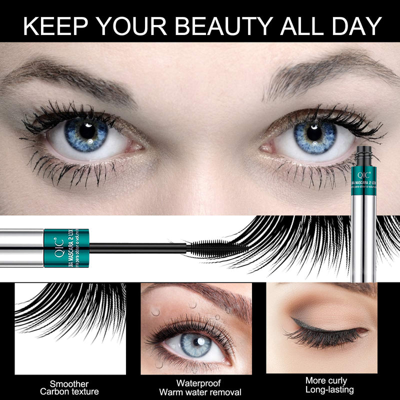 4D Silk Fiber Lash Mascara,2 in 1 Thrive Mascara Lengthening & Thicking Lash,Long Lasting Waterproof Mascara,Smudge-Proof, No Clumping,Voluminous Eyelashes,No Smudging Lasting All Day - BeesActive Australia