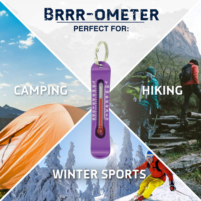 Sun Company Brrr-ometer - Snowsport Zipperpull Thermometer | Skiing & Snowboarding Thermometer for Jacket, Parka, or Pack Black - BeesActive Australia