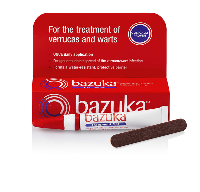Bazuka Treatment Gel For Effective, Pain-Free Treatment and Removal of Verrucas and Warts. With Emery Board, 6g - BeesActive Australia