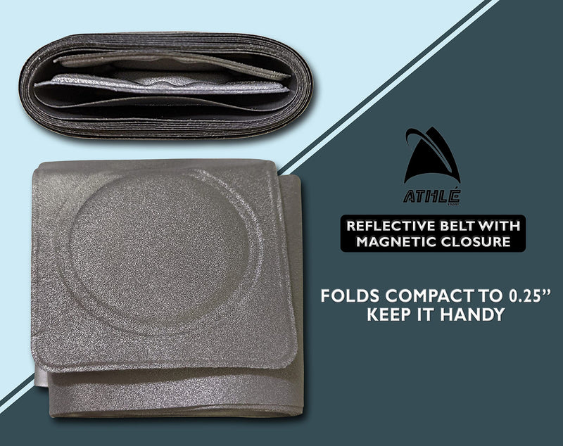 Athle Sport Reflective Belt with Magnetic Closure - High Visibility Magnetic Belt - One Size Fits All - Reflective Running Gear - BeesActive Australia