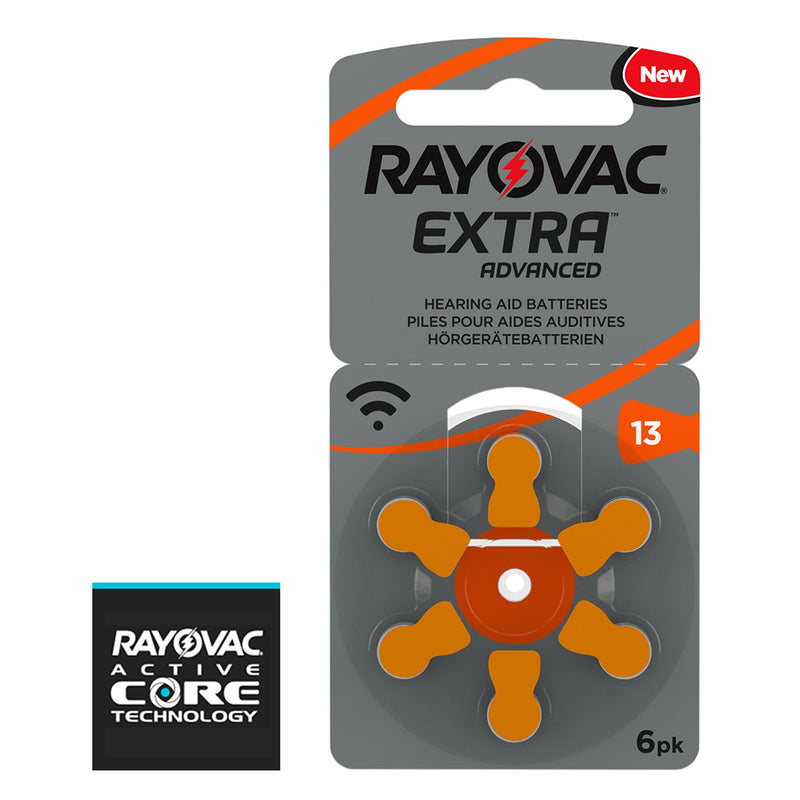 Rayovac Extra Advanced Hearing Aid Batteries, Size 13, Orange Tab, PR48, Pack of 30 ? Frustration Packaging - BeesActive Australia