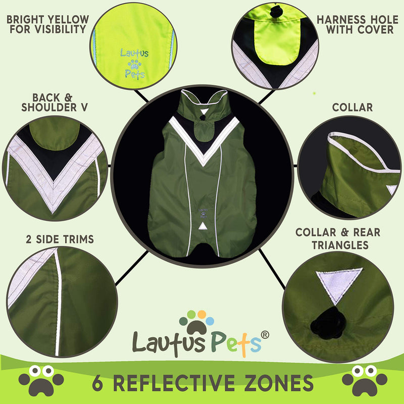 Lautus Pets Waterproof Dog Raincoat - Reflective, Yellow Rain Jacket with Harness Hole for Small, Medium and Large Dogs L - BeesActive Australia