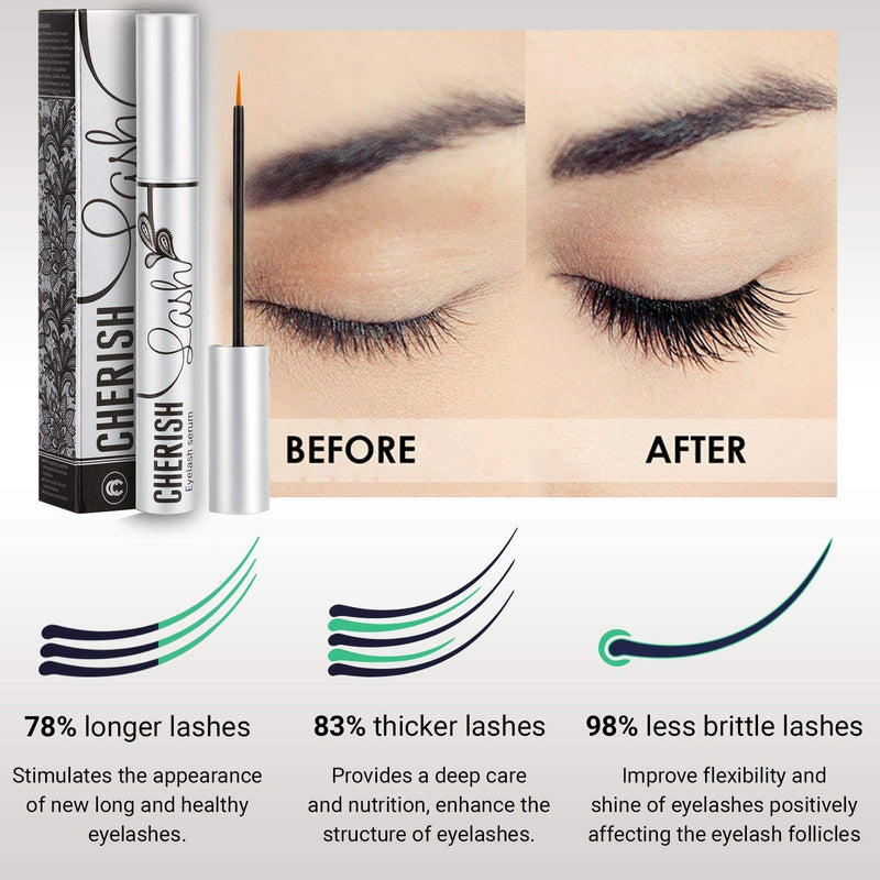 Eyelash Growth Serum Cherish Lash | Conditioner That Makes Longer, Thicker And More Luscious Natural Lashes | Enhancer That Stimulate Regrowth New Eyelashes - BeesActive Australia