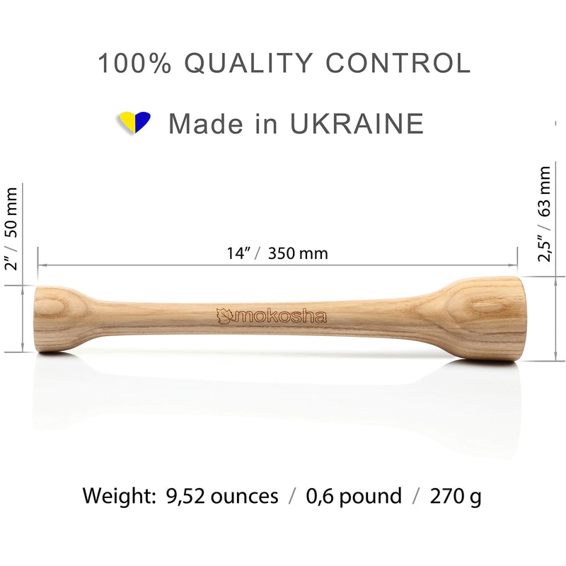 14 Inch Sauerkraut Tamper for Packing Fermented Foods into Mason Jars Long Wooden Potato Masher Vegetable Pounder Eco-friendly Ash Tree Natural Solid Wood Packer - BeesActive Australia