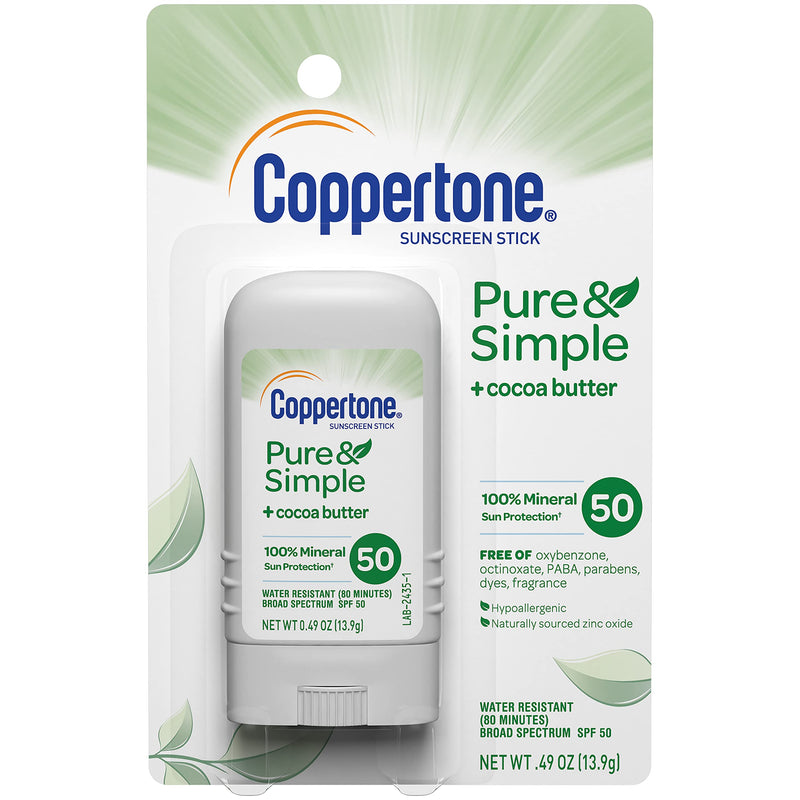 Coppertone Pure & Simple SPF 50 Lotion (6 Ounce) + Two Pure & Simple SPF 50 Stick Sunscreens (2x .49 Ounce), 6.49 Fl Ounce - BeesActive Australia