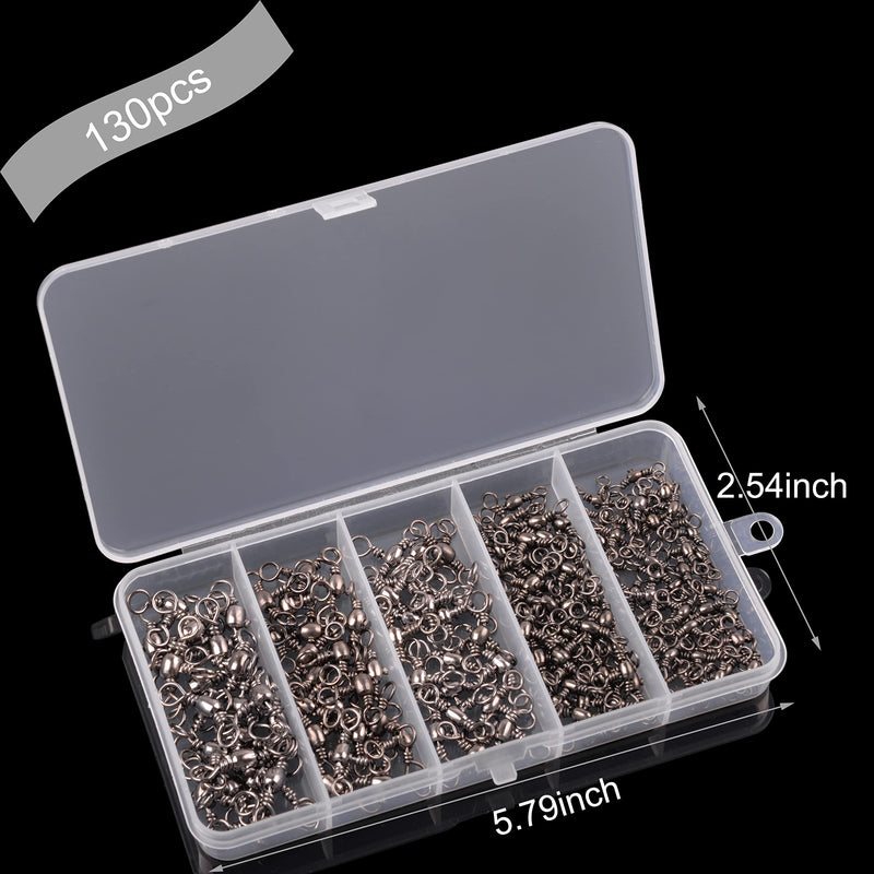 JOGFFDE 3 Way Cross-Line Barrel Swivels Kit - 130PCS T-Turn Crossline Swivels Fishing Line Connector Copper Fishing Swivels Fishing Accressories - BeesActive Australia