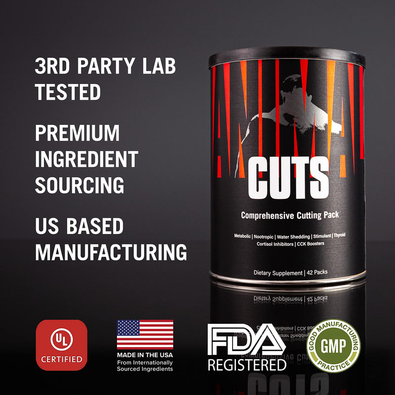 Animal Cuts Thermogenic Fat Burner - Nootropic Weight Loss Management Diet Pills for Men and Women for Focus and Brain Support with Ketones Pill Packs Multicolor - BeesActive Australia