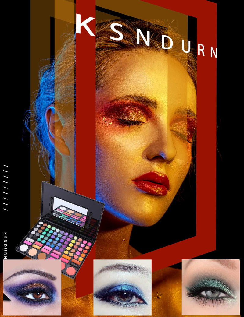 78 Color Eyeshadow Palette, Ksndurn 3 in 1 Makeup Palette Set - Rainbow Eyeshadow Palette/Glitter Eyeshadow, Eyeshadow Palette Matte - BeesActive Australia