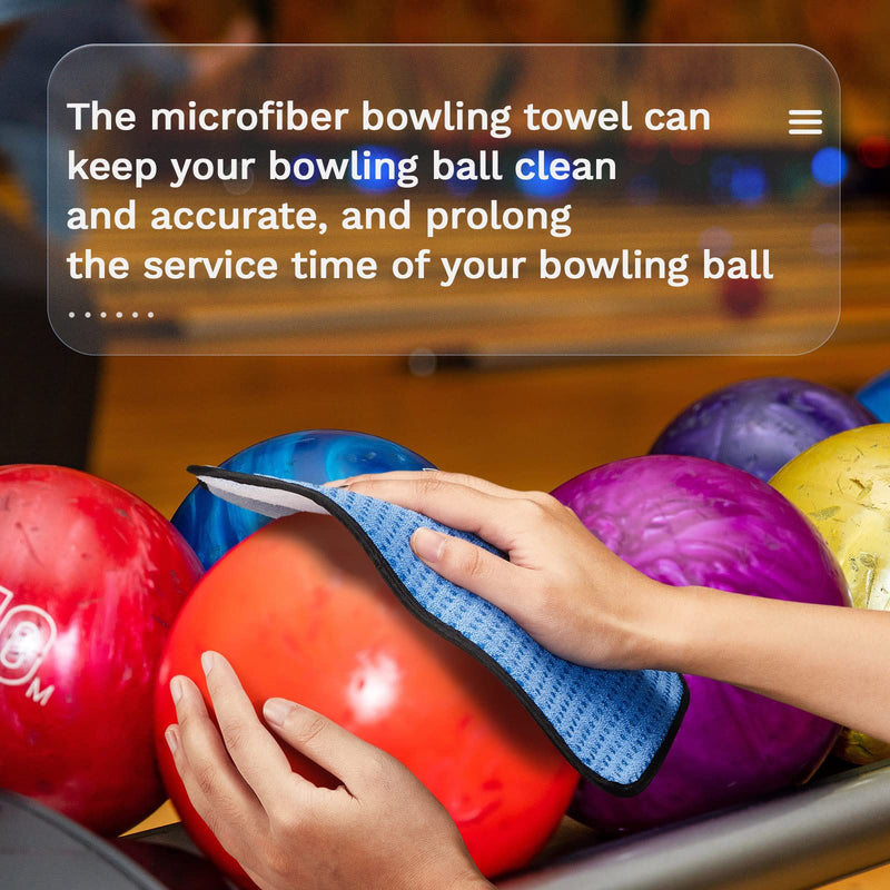 Aoriher Microfiber Bowling Towel EZ Grip Bowling Ball Towel 10 x 8 Inch Bowling Ball Cleaning Pad Bowling Microfiber Pad Bowling Accessories Bowling Rag for Cleaning Bowling Balls Alley Accessories Blue - BeesActive Australia