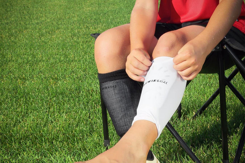 Kwik Goal Shin Guard Compression Sleeves(1 Pair) White Adult - BeesActive Australia