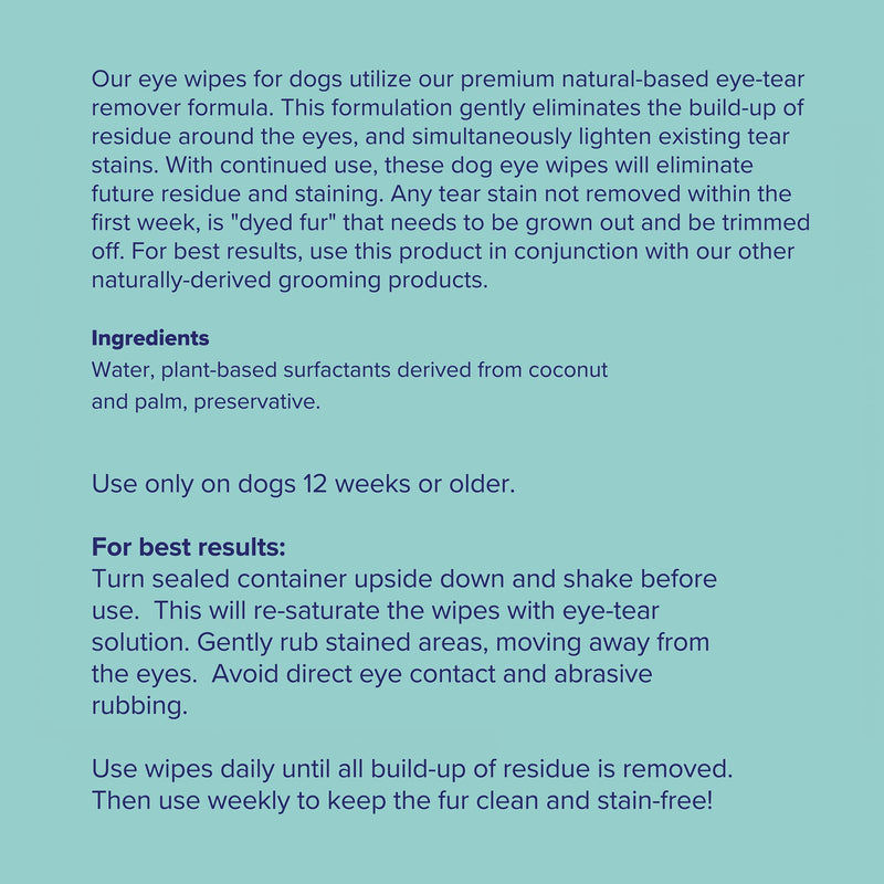 Great Pets - Body Wipes & Eye Tear Stain Remover Wipes for Dogs & Cats - Wash & Clean Eyes, Paws, Skin & Coat, Butt, Excess Hair Waterless Without Soap Eye Wipes - BeesActive Australia