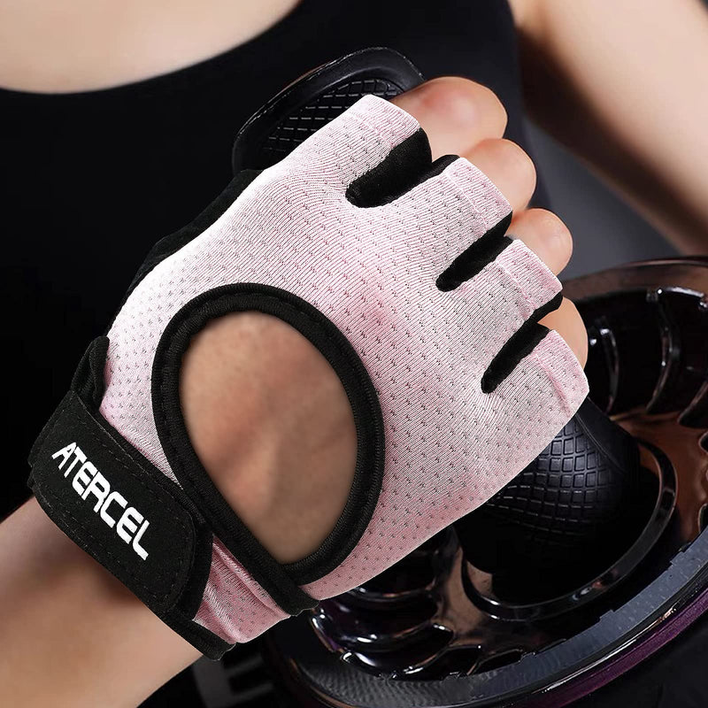 Atercel Weight Lifting Gloves Full Palm Protection, Workout Gloves for Gym, Cycling, Exercise, Breathable, Super Lightweight for Mens and Women Cherry Pink Small - BeesActive Australia