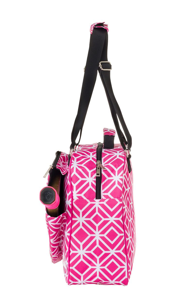 Thorza Pickleball Bag for Women with Paddle Holder, Mesh Side Pocket, Large Inner Storage, Carry Handle, and Adjustable Shoulder Strap, Sports Equipment for Amateurs and Pros, Pink - BeesActive Australia