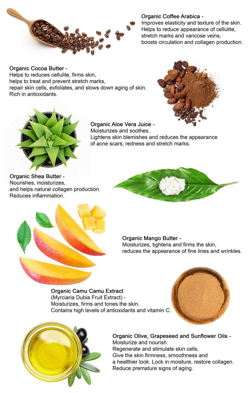 Organic Coffee & Chocolate Body Scrub by VeOrganics - Premium Moisturizing, Tightening and Detoxifying Exfoliant - BeesActive Australia