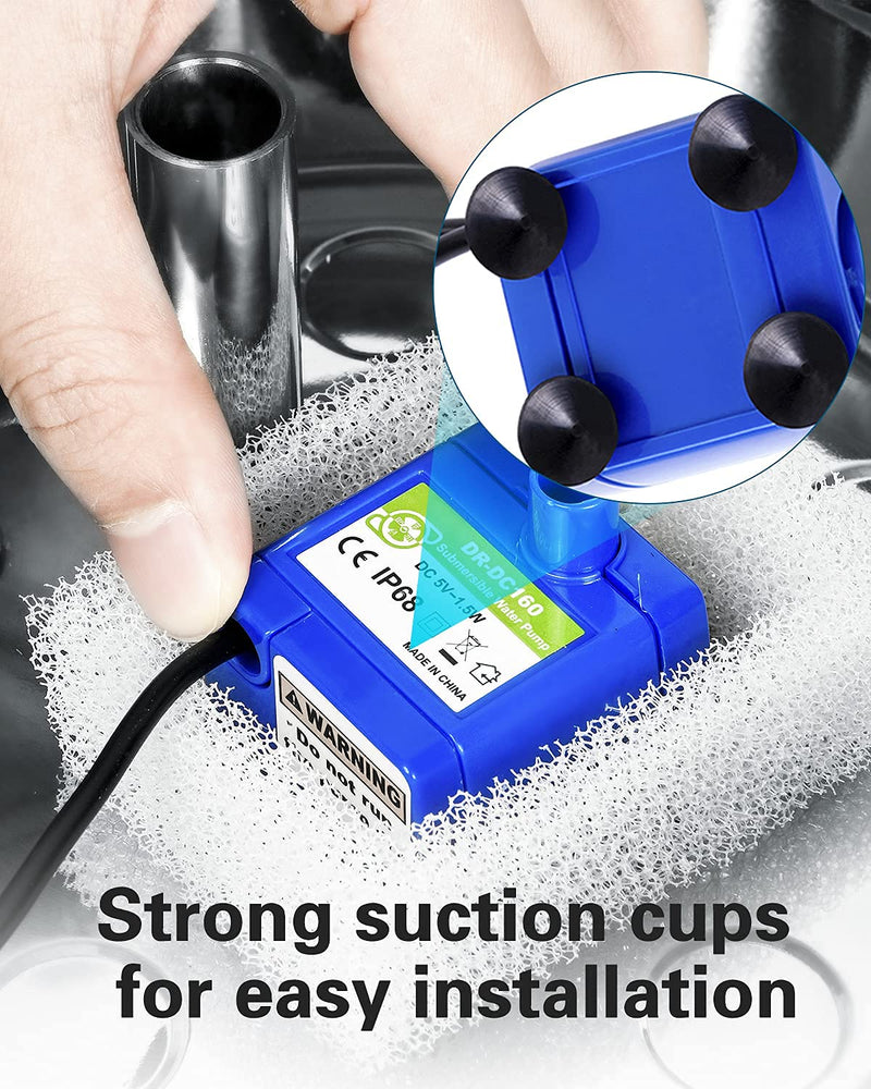Cat Water Fountain Pump,Pet Fountain Pump Replacement Pump DR-DC160 Motor for 360°Stainless Steel Cat Fountain and Cupcake Ceramic Cat Drinking Fountain Blue - BeesActive Australia