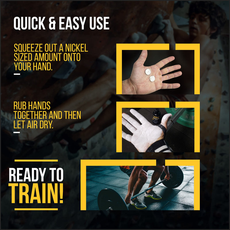 IRON AMERICAN Liquid Sports Chalk - Weightlifting Hand Chalk Mess Free Travel Bottle Long Lasting Strong Grip for Training Gymnastics Rock Climbing Weight Lifting COMBO KIT (8.3 oz. + 1.7 oz.) Bottles - BeesActive Australia