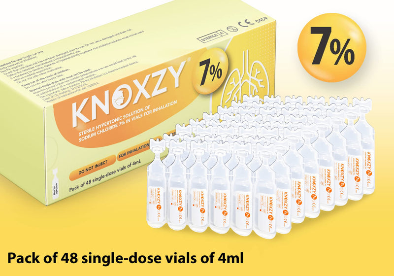 KNOXZY Sterile Hypertonic Saline Solution 7% - Vials for Inhalation - 48 x 4ml Single - Dose Vials - BeesActive Australia