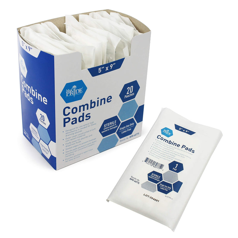 Medpride Sterile Abdominal- ABD Combine Pads| 40-Pack, 5 x 9 Inches| Extra Absorbent & Thick, Individually Wrapped Wound Dressing, First Aid Pads| Surgical-Grade, Nonstick- for Heavy Leakage, Post Op - BeesActive Australia