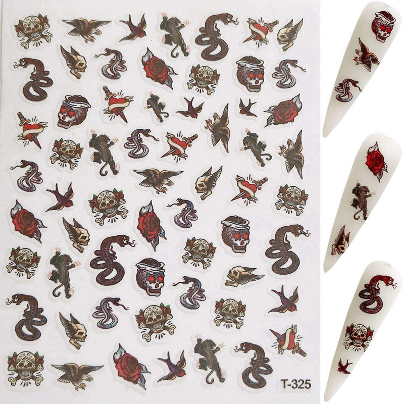 NAIL ANGEL 11Sheets Nail Art Adhesive Sticker Sheets Different Dragon Snake Shapes Nail Art Decoration 10256 - BeesActive Australia