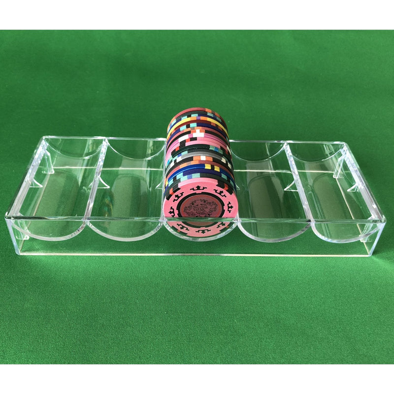 Yuanhe Clear Acrylic Poker Chip Rack with Cover-Holds 100 Chips 1pc per order - BeesActive Australia