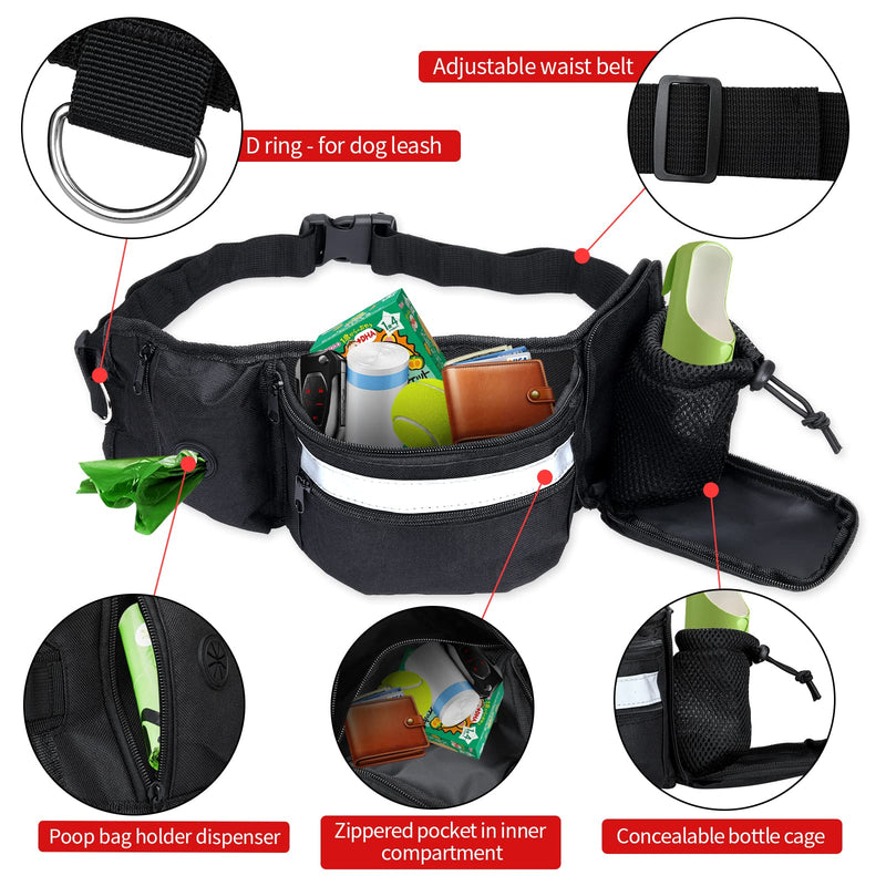 FUNPIEXO Treat Bag for Dog Training,Built in Water Bottle Holder,Poop Bag Dispenser,Compartment Large Capacity Dog Treat Pouch,Easy to Carry - BeesActive Australia