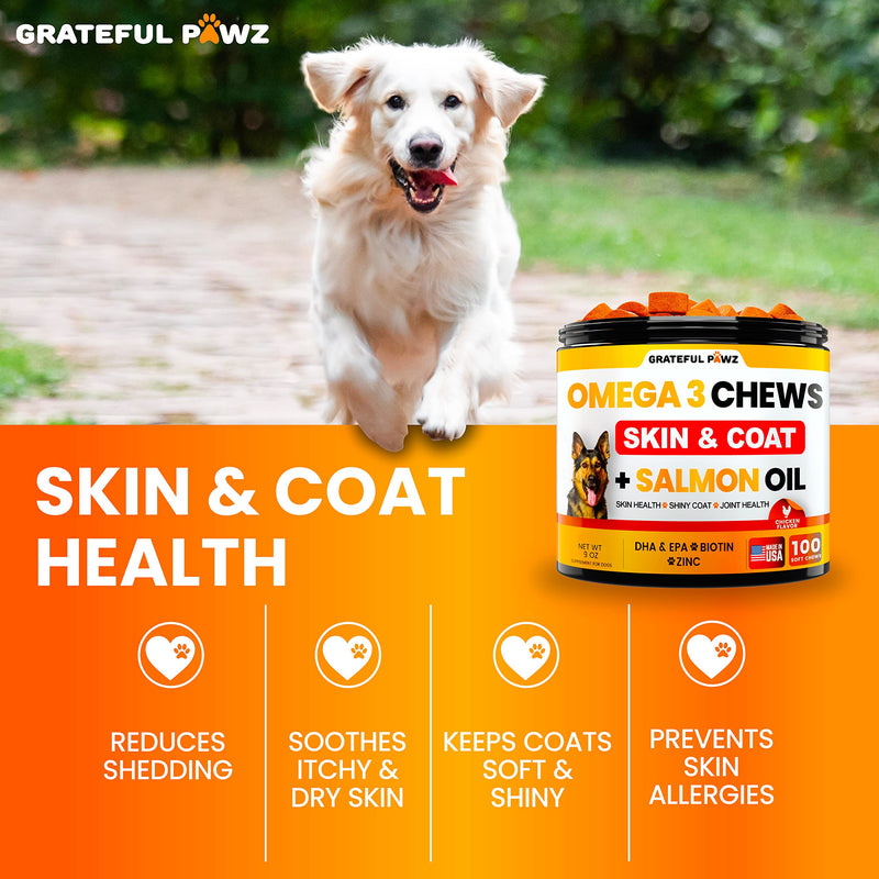 Omega 3 for Dogs - Fish Oil for Dogs Chews - Allergy and Dog Itch Relief - Dog Anti Shedding Supplement - Joint Health Treatment - Dog Skin and Coat Supplement - Salmon Oil - EPA & DHA Fatty Acids - BeesActive Australia