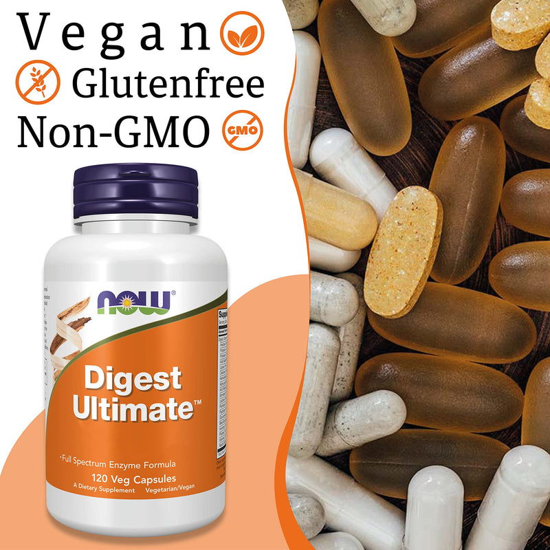 Now Foods, Digest Ultimate (Digestive Dnzymes), 120 Vegan Capsules, Lab-Tested, SOYA Free, Gluten Free, Non-GMO, Vegetarian - BeesActive Australia