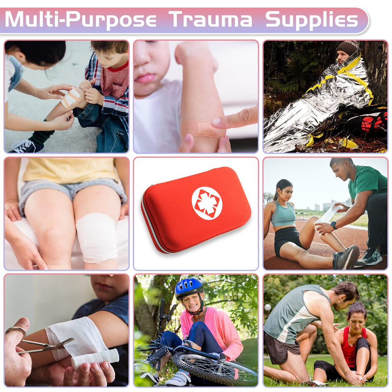276PCS Personal First Aid Kit for Car Emergency Supplies Mini Compact Bag for Backpack, Basic Camping Essentials Survival Kit for Hiking Travel AMORNING - BeesActive Australia