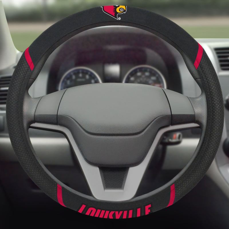 FANMATS NCAA University of Louisville Cardinals Polyester Steering Wheel Cover , 15"x15" - BeesActive Australia