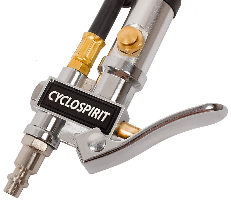 CycloSpirit Universal Bicycle Tire Inflator Gauge with Auto-Select Valve Type - Presta and Schrader Air Compressor Tool - BeesActive Australia