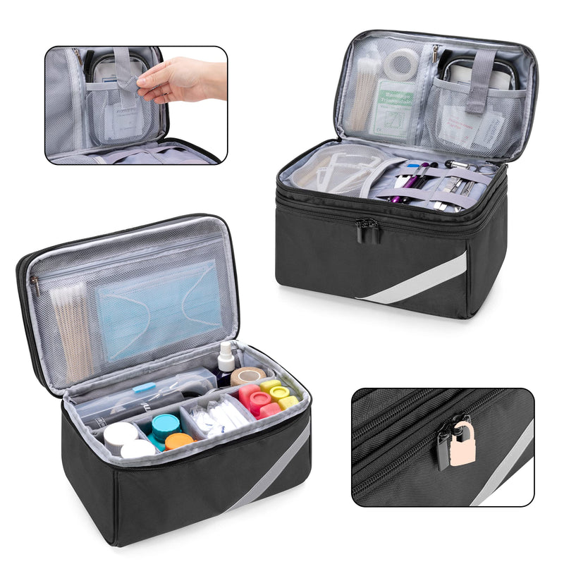 Trunab Small Medical Bag Empty, Medicine Travel Storage Bag for Emergency Medical Kits, Black (Empty Bag), Patented Design - BeesActive Australia
