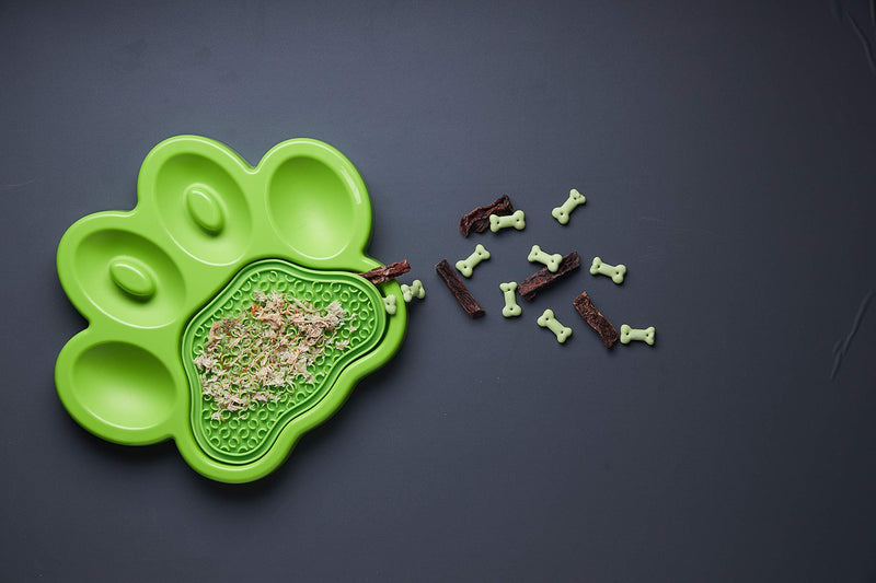 PetDreamHouse PAW 2-in-1 Slow Feeder Interactive Bowl with Removable Lick Mat - Green - BeesActive Australia