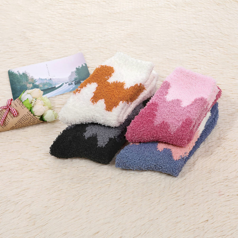 Zando Womens Fuzzy Socks Warm Slipper Socks Winter Fluffy Socks Cozy Fuzzy Socks Athletic Fleece Socks Cute Crew Socks One Size H 4/Gradient Ice Cream - BeesActive Australia