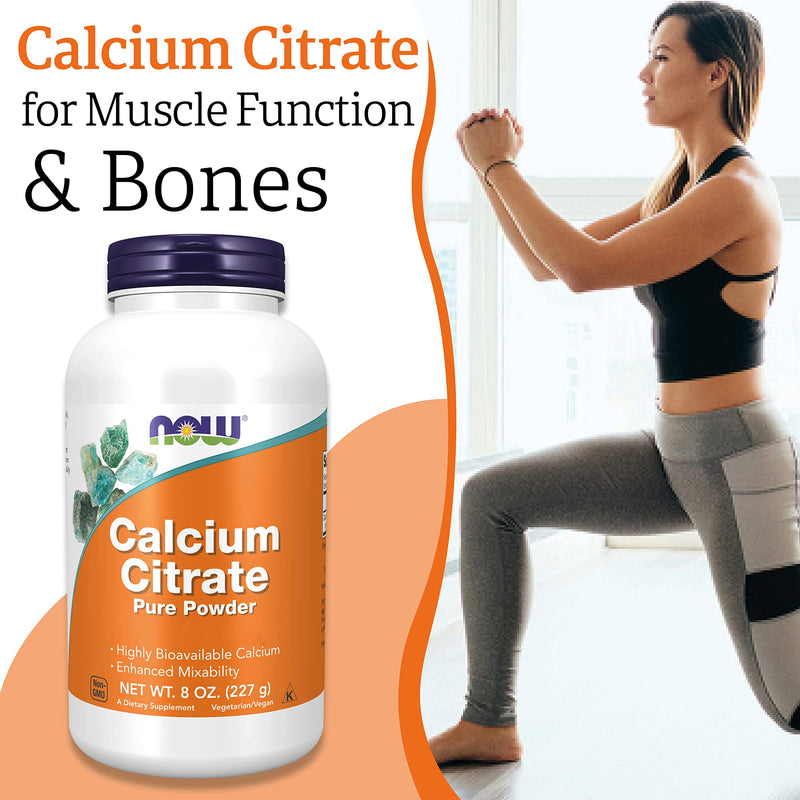 Now Foods, Calcium Citrate, Pure Powder, 227g, Lab-Tested, Calcium, Soy Free, Gluten Free, Vegetarian - BeesActive Australia