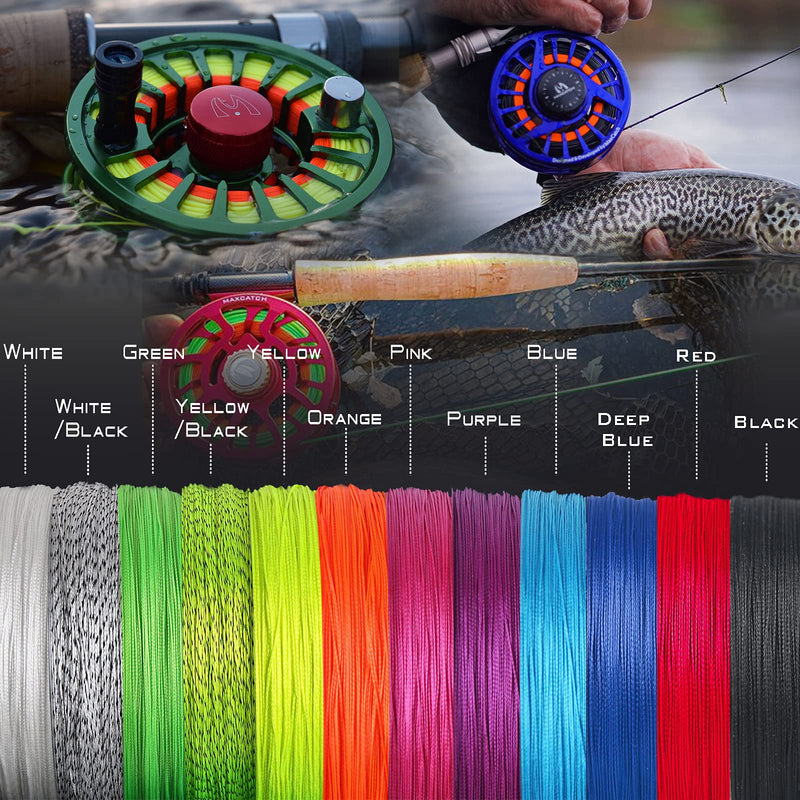 M MAXIMUMCATCH Maxcatch Braided Fly Line Backing for Fly Fishing 20/30lb(White, Yellow, Orange, Black&White, Black&Yellow, Blue, Pink, Green, Purple) 20lb,100yards - BeesActive Australia