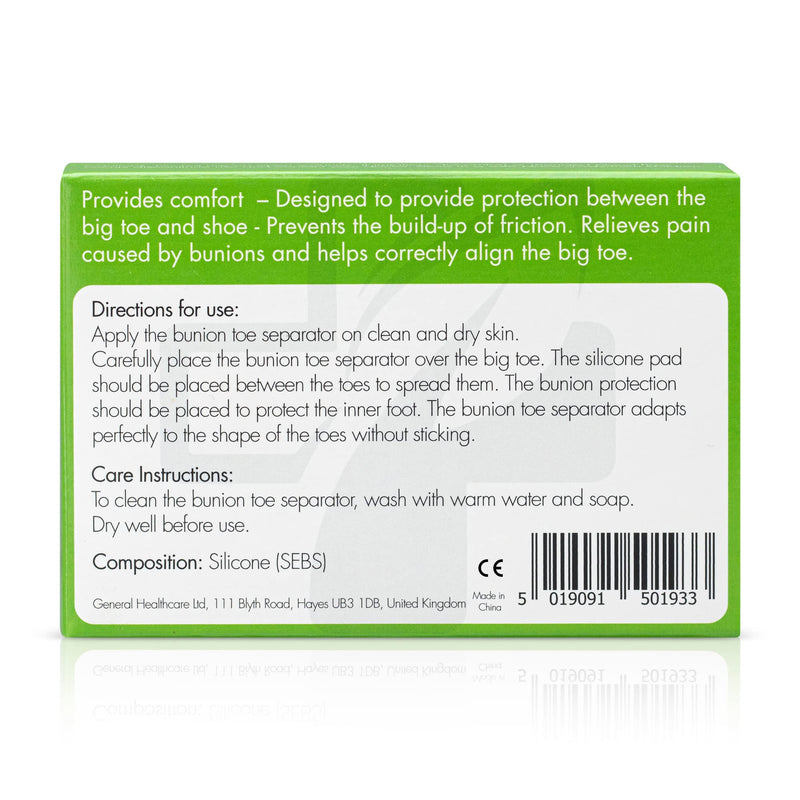 General Healthcare Bunion Gel Toe Corrector - Straightens Separates and protects (1 Pair / 2 Bunions) 1 Pack - BeesActive Australia