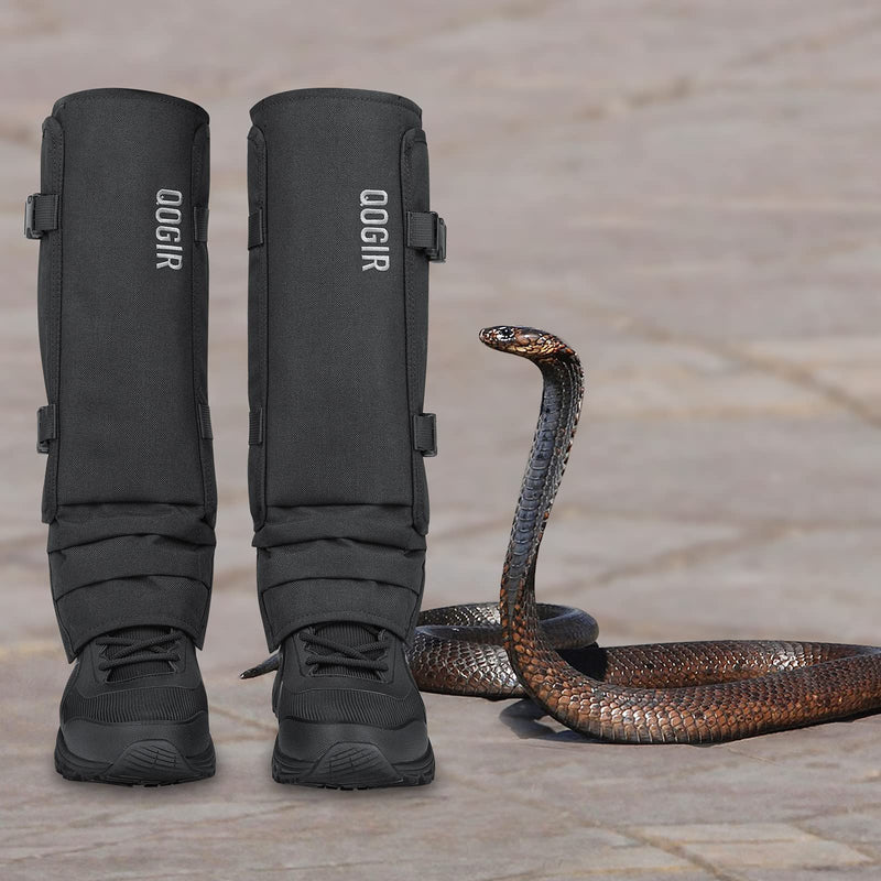 QOGIR Snake Gaiters for Men: Snake Guards for Hunting, Snake Gaiter Leggings for Men & Women, Snake Bite Protection for Lower Legs, Snake Proof Gaiters with Adjustable Size(Black) - BeesActive Australia