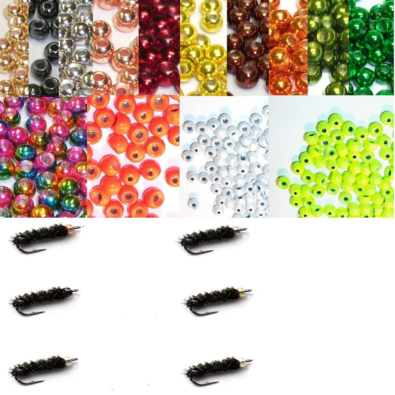 Eupheng 50pc Fly Tying Tungsten Beads Round Ball Beads Fly Tying Materials 7 Colors / 4 Sizes Fly Fishing Nymph Streamer Fluor pink 7/64"(2.7 mm) - BeesActive Australia