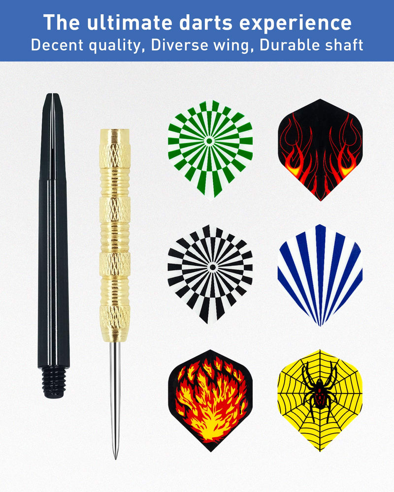 CIKKUE Steel Tip Darts, 18 Pack Premium Professional Dartboard Darts Metal Tip Set (6 Shapes Metal Darts) - BeesActive Australia