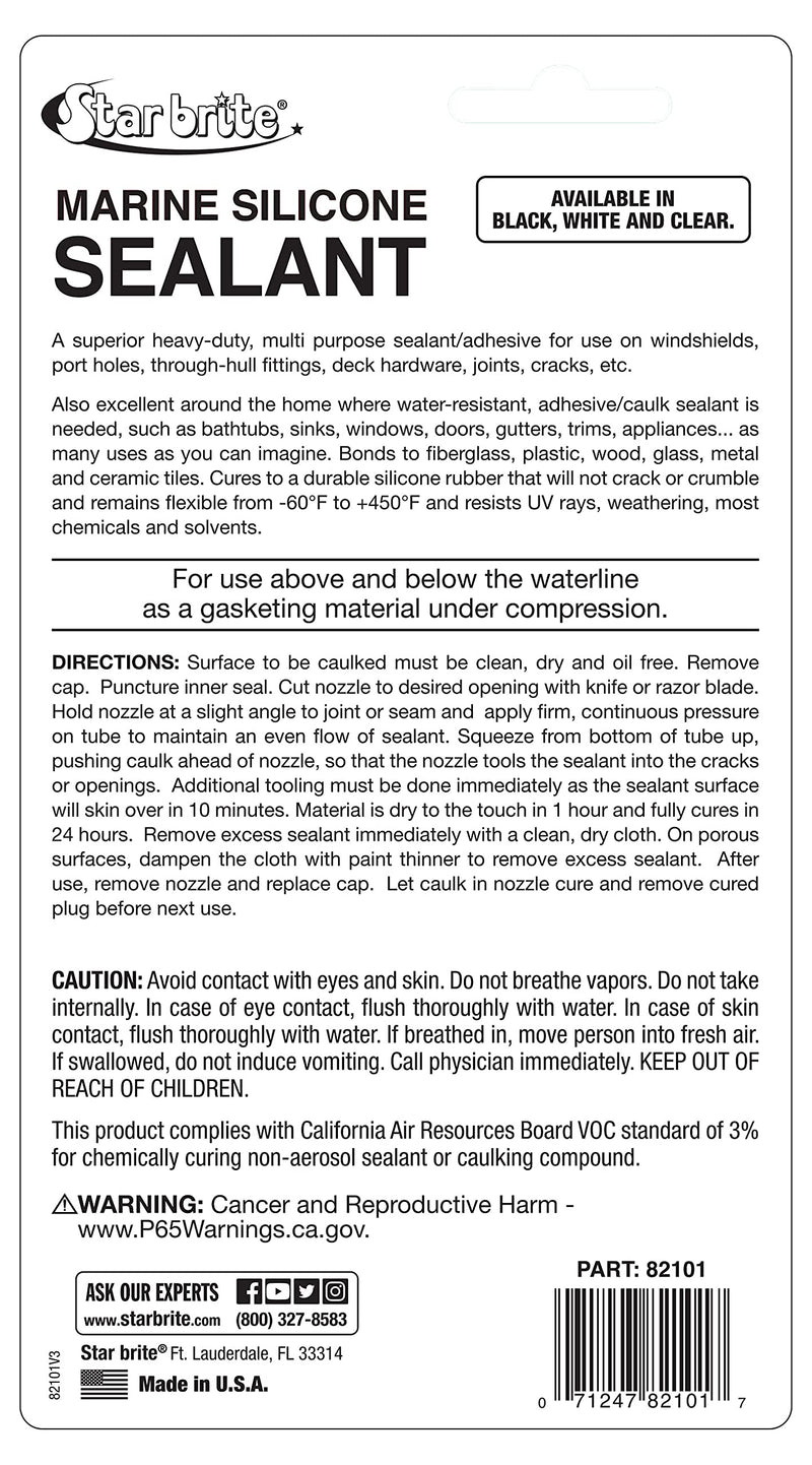 STAR BRITE Silicone Sealant Black 2.8 OZ. (082103) - BeesActive Australia