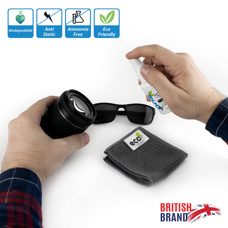 Ecomoist Natural Lens Eyeglass Optical Cleaner 50Ml Ecofriendly Microfibre Towel Sun Reading glasses Does not harm the Coating of Glass Lens - BeesActive Australia