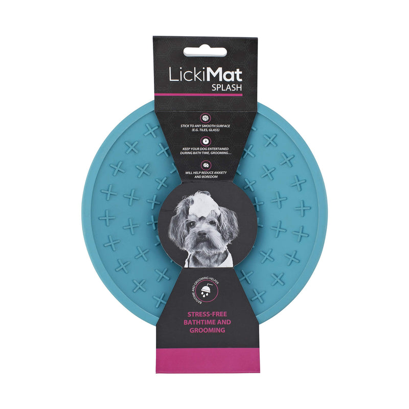 Lickimat Splash, Dog Slow Feeder Bowls Lick Mat, Boredom Anxiety Reducer, Sticks to Smooth Surface; Perfect for Food, Treats, Yogurt, or Peanut Butter. Fun Alternative to a Slow Feed Dog Bowl! Turquoise - BeesActive Australia