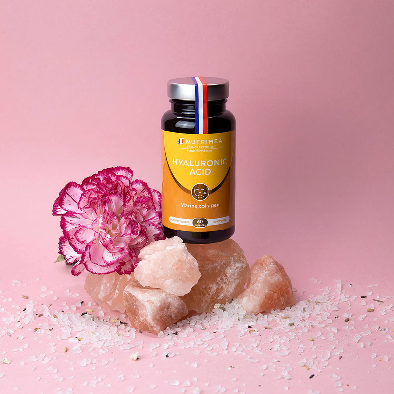 Hyaluronic Acid & Marine Collagen - Enriched with Vitamins A & C - Natural Anti-Wrinkle, Restructure Skin, Protect Joints and Anti-Aging - New Formula - Plant-Based Capsules - French Expertise - BeesActive Australia