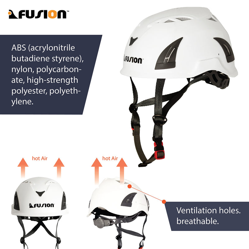 Fusion Climb Meka II Climbing Bungee Zipline Mountain Construction Safety Protection Helmet White - BeesActive Australia