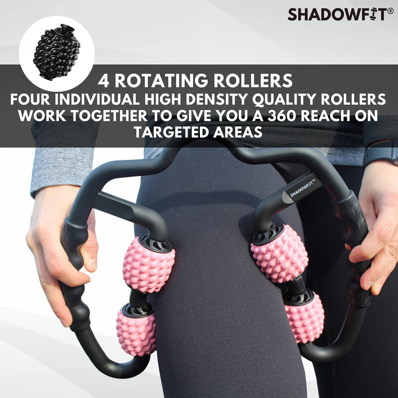 ShadowFit Muscle Massager Roller, Trigger Point Foam Roller for Calves, Legs, Arms, Shin Splints, Massage Tool to Relieve Soreness, Stiffness, and Tight Muscles, Cellulite and Deep Tissue Massaging Black - BeesActive Australia