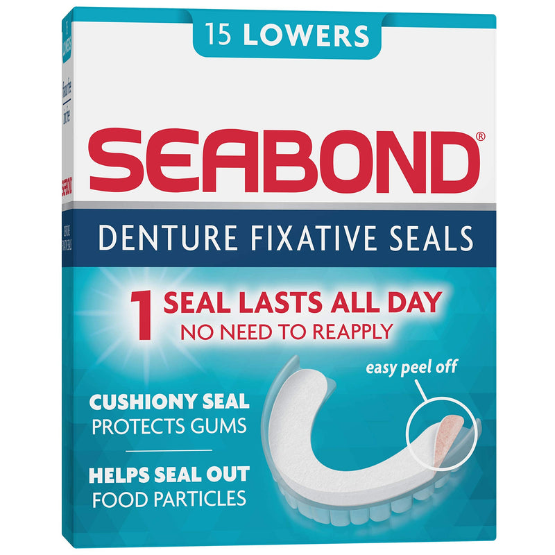 Seabond Denture Fixative Seals - Original - 15 Lowers - Pack of 6 6 Count (Pack of 1) - BeesActive Australia