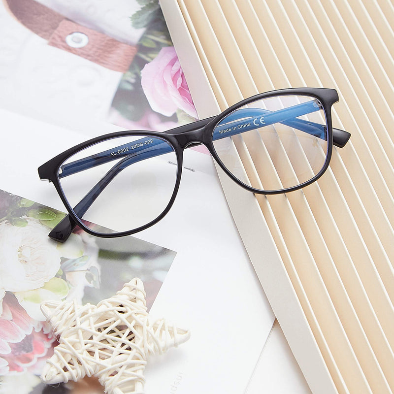 Madison Avenue Blue Light Blocking Glasses Anti Eyestrain UV Glare Blue Light Glasses for Women TV Phone Computer Gaming Eyeglasses Black - BeesActive Australia