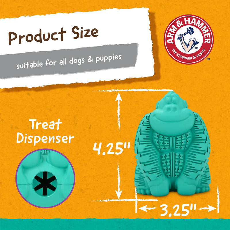 Arm & Hammer for Pets Super Treadz Dental Chew Toy for Dogs, Gator/Gorilla/Blowfish - Best Dental Dog Chew Toy - Durable Dog Dental Chew Toys - for Dogs up to 35 lbs Gorilla Large - 1 Pack - BeesActive Australia
