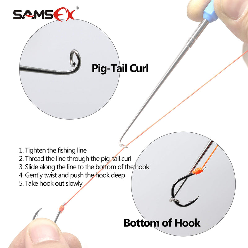 SAMSFX Fishing Hook Removal Tool Hook Quick Removal Device Security Extractor Fish Hook Disconnect Tool, Built-in Loop Tyer, Quick Knot Tying Tool and Hook Sharpener Orange Handle - BeesActive Australia