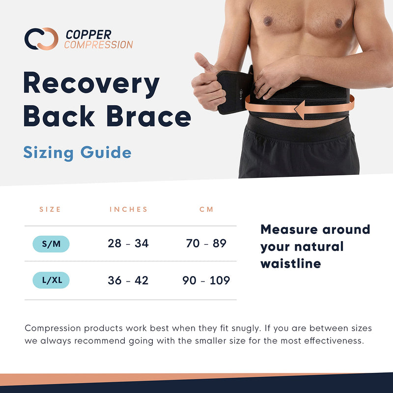 Copper Compression Back Brace - Copper Infused Lower Lumbar Support Belt. Relief for Muscle & Ligament Strain, Arthritis, Osteoporosis, Hernia, Ruptured Disc, Sciatica, Scoliosis - Fits Men & Women Large/X-Large (Pack of 1) - BeesActive Australia